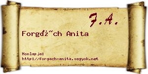 Forgách Anita névjegykártya