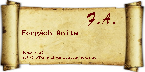 Forgách Anita névjegykártya