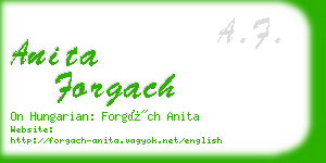 anita forgach business card